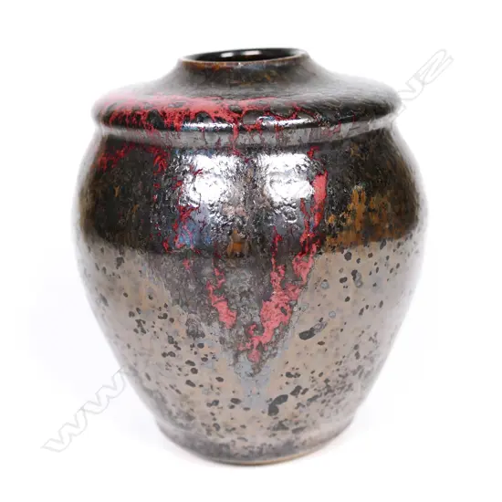 Graeme Storm stoneware ovoid vase
