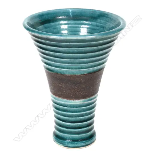 Graeme Storm porcelain trumpet form 'Nikau' vase