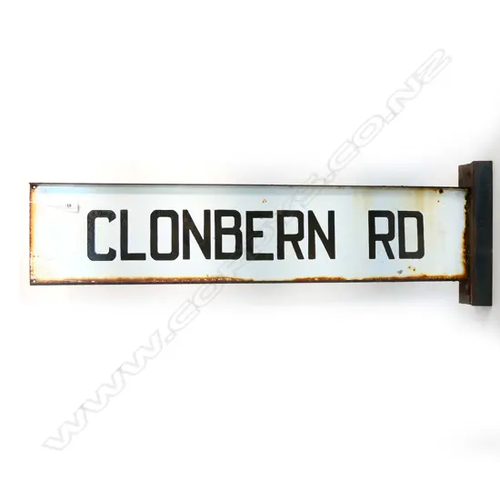 'CLONBERN RD.' ENAMEL ON STEEL STREET SIGN