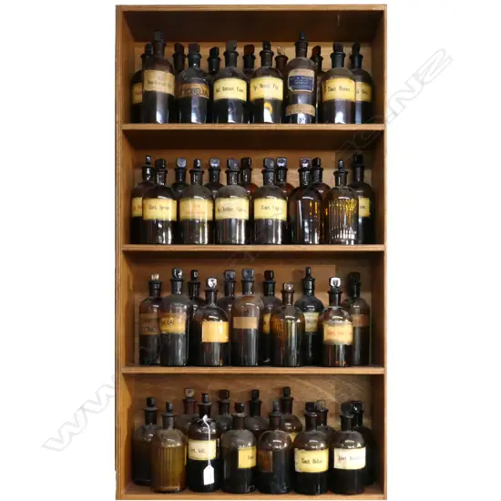 APPROX 50 BROWN GLASS CHEMIST'S ROUNDS (GLASS BOTTLES)