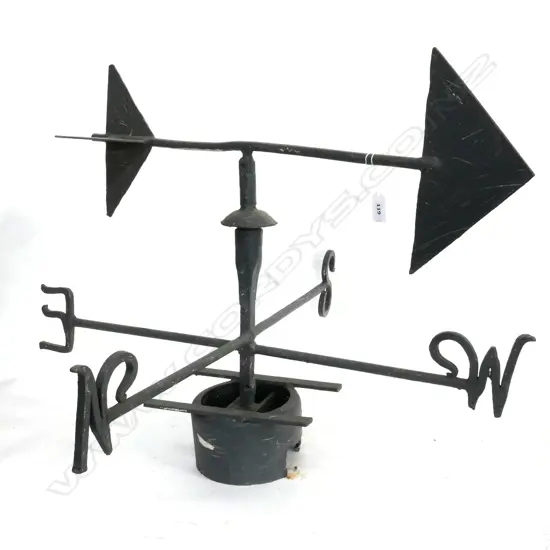 WROUGHT IRON HAND MADE WEATHER VANE. W.700mm