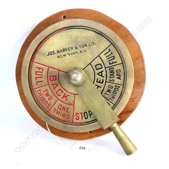 JOS HARPER & SON Co NEW YORK, NY SHIP'S TELEGRAPH HANDLE ONLY ON BACK BOARD. Dia.260mm