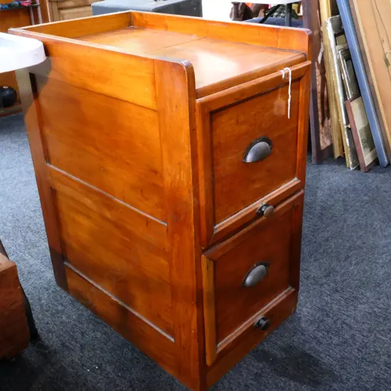 RIMU 2 DRAWER FILING CABINET. H.750mm