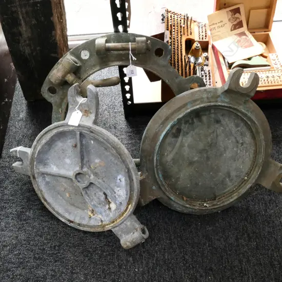 (M42) BRONZE 3 PIECE PORTHOLE (RIM, GLASS & STORM COVER) Dia.440mm