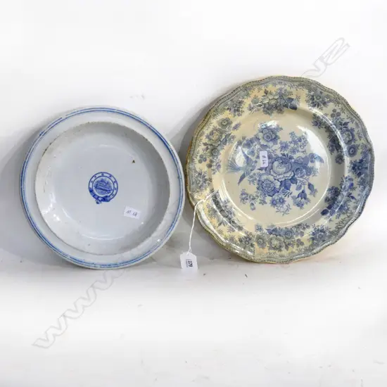 (M64+68) PLATE. RECOVERED FROM THE “S S LASTINGHAM” SHIPWRECK & SHIP’S PLATE. 19TH CENT. “BODLEY & SON. IRONSTONE”