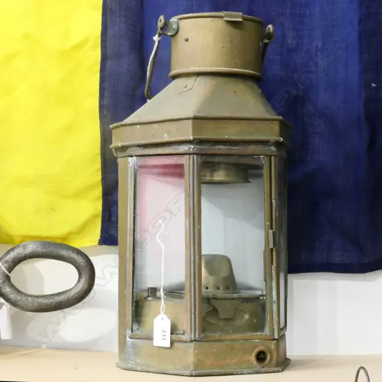 (M28) BRASS MARINE LAMP. KERO “ HOLDER & STROUD, SYDNEY” H.400mm