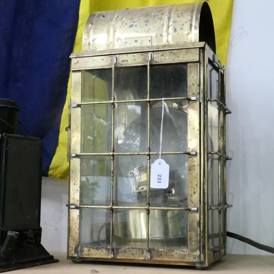 (M27) BRASS MARINE LAMP ELECTRIC “PERKO, USA” H.450mm