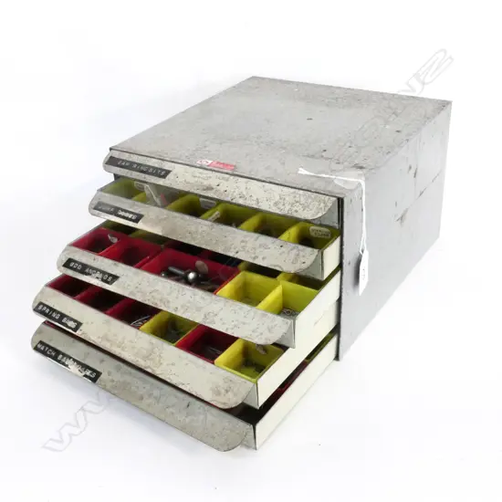 5 DRAWER FILER w JEWELLERY & WATHMAKER'S FINDINGS H.150mm