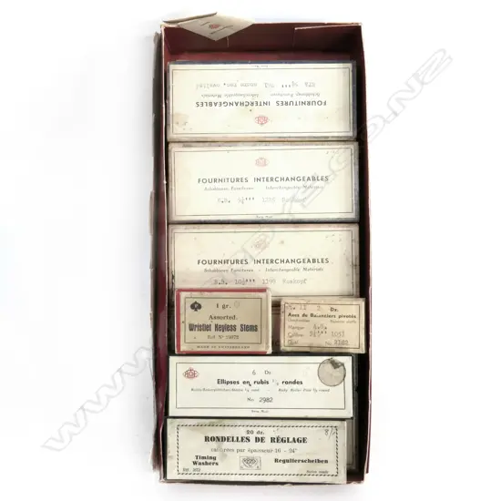 MULTIPLE BOXES WATCHMAKER'S PARTS