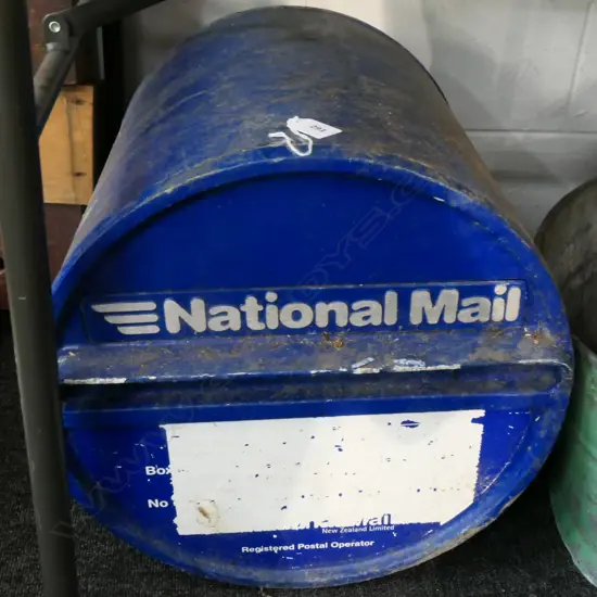 CAST ALUMINIUM DRUM 'NATIONAL MAIL' POST BOX. Dia.400mm
