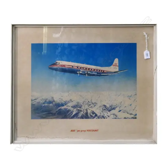 FRAMED COLOUR PRINT 'NAC JET PROP VISCOUNT' (FRAME AF) 600 X 510mm