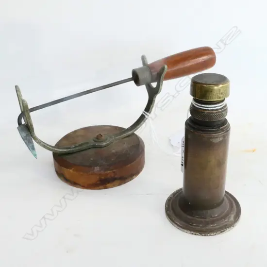 HANDMADE SPIRIT BURNER & WATCHMAKER'S SOLDERING IRON ON STAND L.190mm