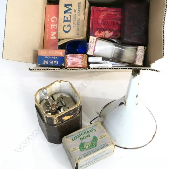 ASST SHAVING ITEMS, ENAMEL FUNNEL ETC