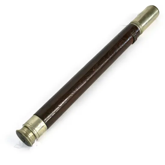 (M8) NICKEL PLATED TELESCOPE, SINGLE DRAW, MADE BY OTTWAY, LONDON. 5001. BROAD ARROW MARKED. L.460mm
