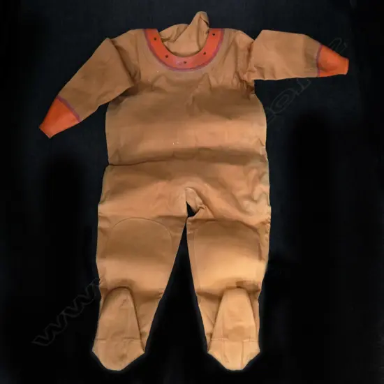 UNCOMMON SIEBE-GORMAN DIVER'S SUIT, w ORIG LABEL, RUBBER COLLAR w 12 BOLT CONNECTION