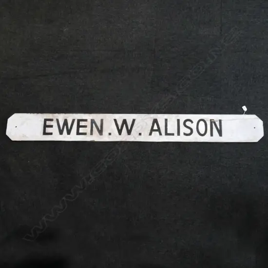 NAME PLATE FROM THE VEHICLE FERRY 'EWEN W. ALISON'  L.1790mm...