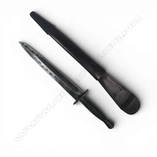 Fairbairn-Sykes Style Commando Knife with earlier pattern blade flattened at the riccasso,