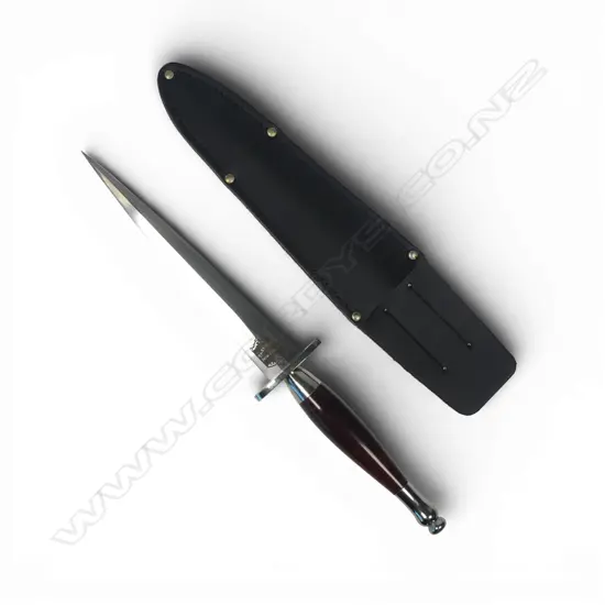 Replica Fairbairn-Sykes 2nd Pattern Commando Knife by Peter Parkinson NZ with snakewood handle,