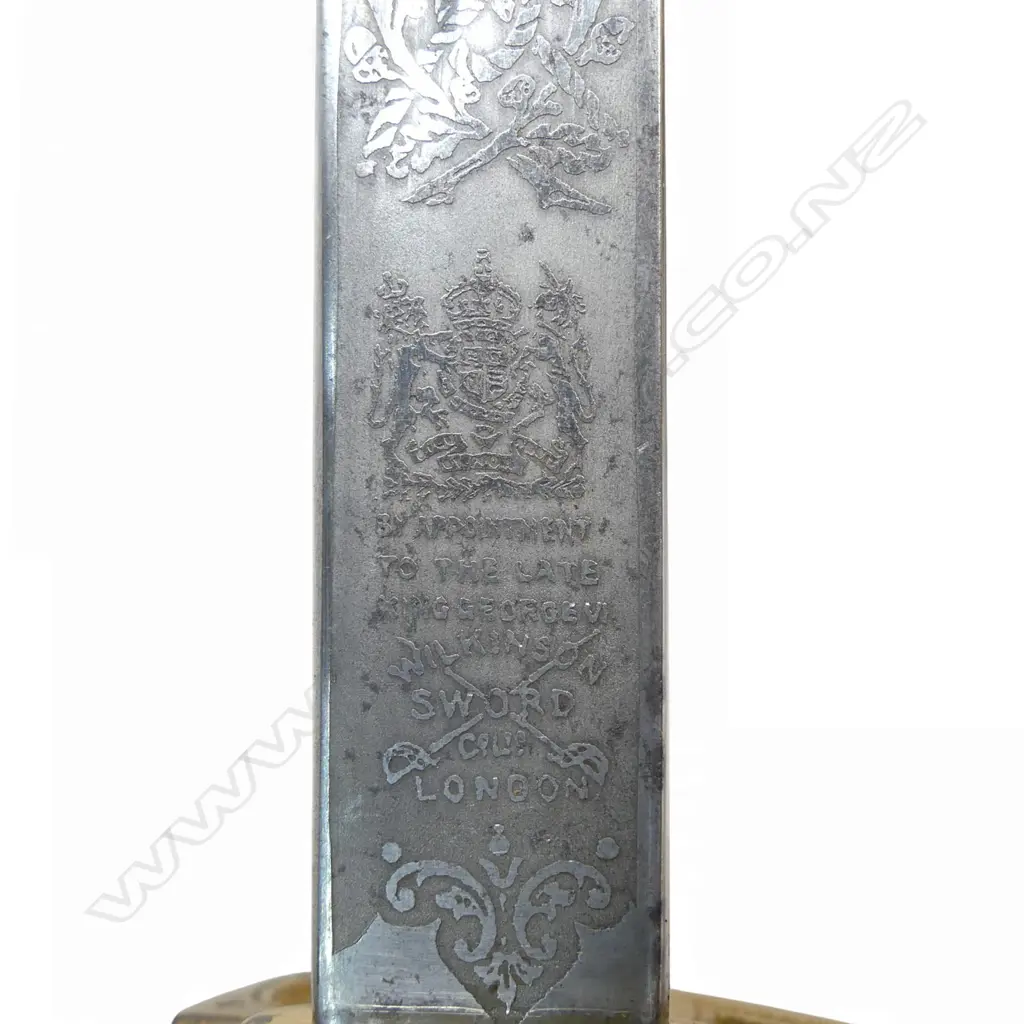 British Naval 1827–46 Pattern Sword. By Wilkinson Sword, London (By Appointment to the Late King George VI) also marked 'Made in England'. Image 1++