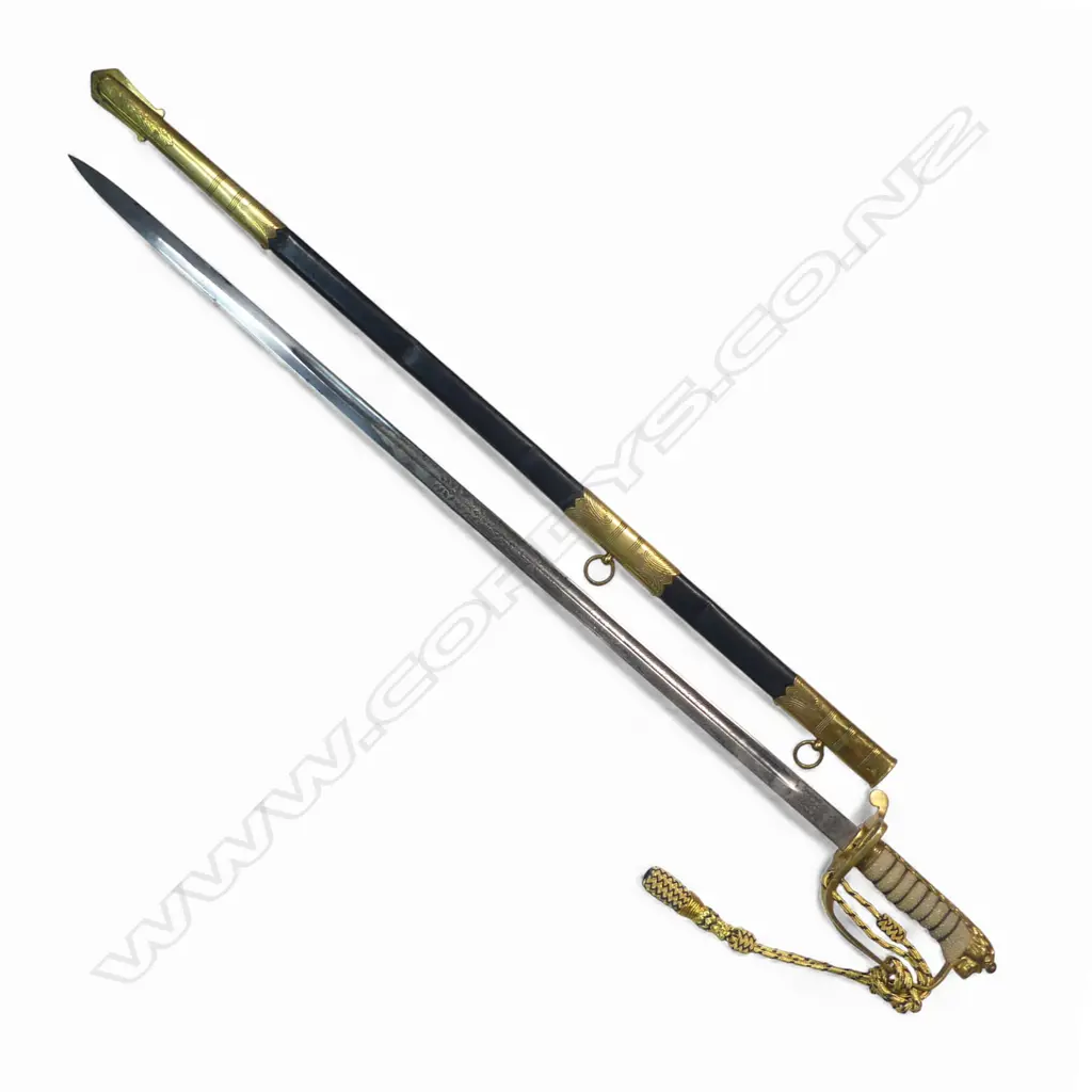 British Naval 1827–46 Pattern Sword. By Wilkinson Sword, London (By Appointment to the Late King George VI) also marked 'Made in England'. Image 1++