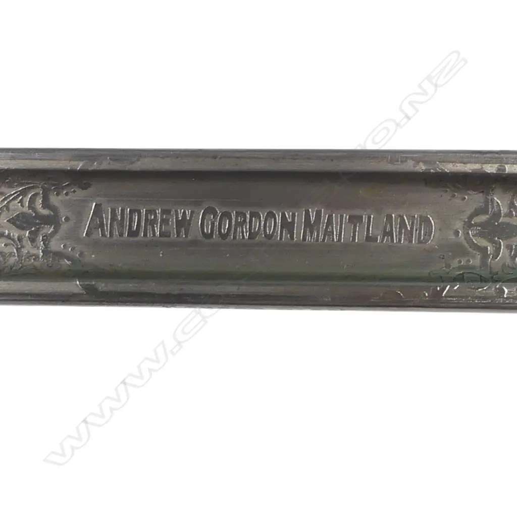 1827 Pattern Scottish Rifles Sword , named to Andrew Gordon Maitland (2nd Lieutenant in the Scottish Cameronians,  1914–1920), Image 1++