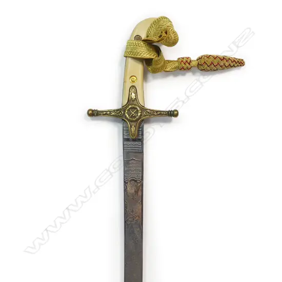 1831 Pattern General Officers Mameluke Sword. Made by Hobson & Sons 1,3,5 Lexington St London W. 33" curved blade, c.1888.