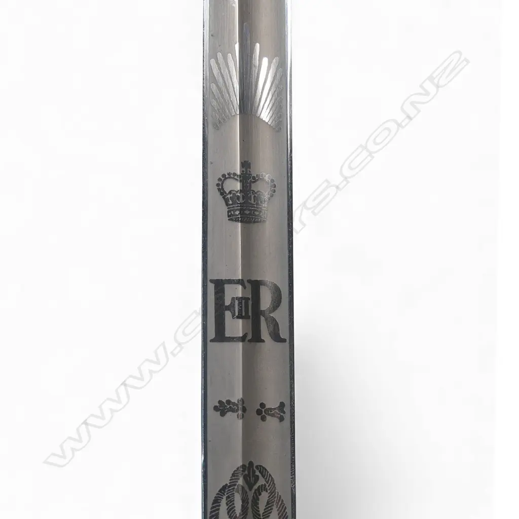 1827 Pattern British Naval Officers Sword. 30 ½" flat-back blade marked at the ricasso "J Starkey Ltd'. Image 1++