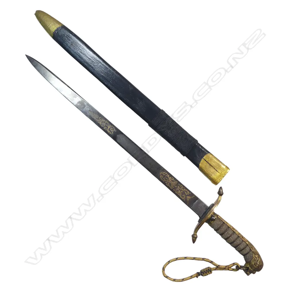 British Navy Midshipmans Dirk Pattern 1891 marked 'E(dward) Thurkle Soho London' who traded from this address between 1876–1899, Image 1++