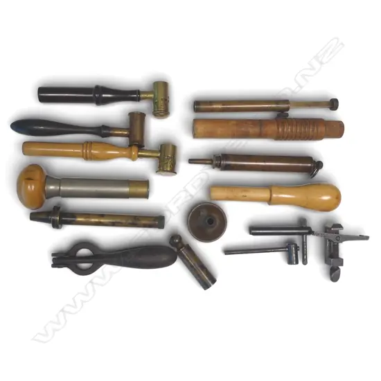 A selection of various loaders measures keys oilers gauges etc.