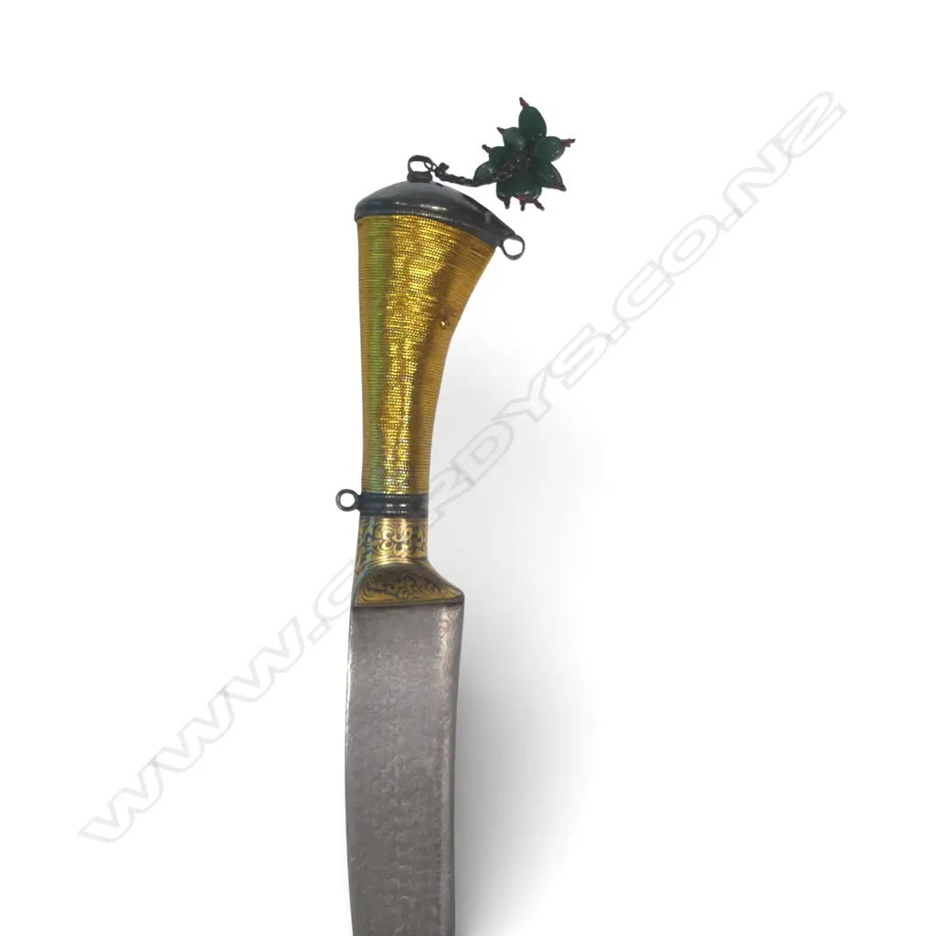 Indo-Persian Pesh Kabz Dagger with 8½" slightly recurved Damascus (wootz) blade, Image 1++