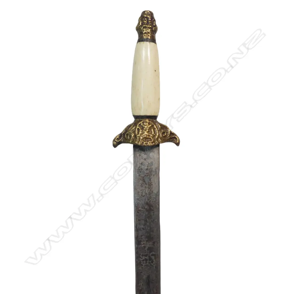 A Chinese Sword, unfullered 26" double-edged blade, Image 1++