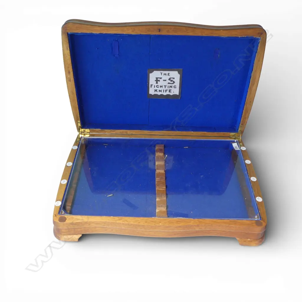 Two walnut cutlery canteens fitted to display knives Image 1++