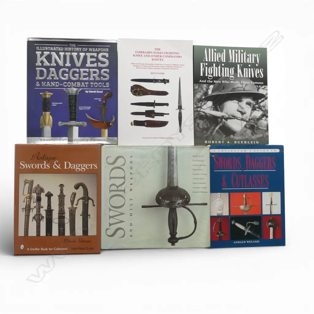 Six fighting knives daggers and sword reference / guide books, Image 1++