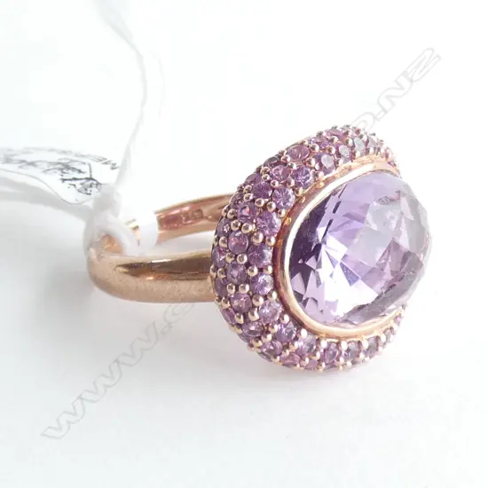 9CT AMETHYST & PURPLE SAPPHIRE RING AF