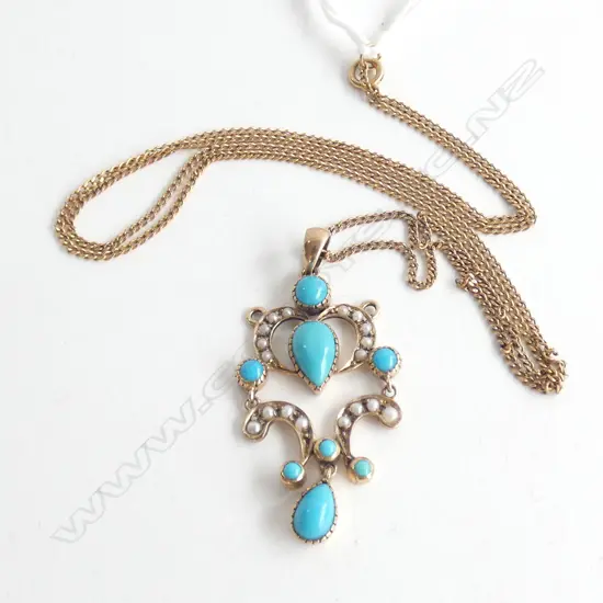 9CT NECKLACE & EDWARDIAN PENDANT NECKLACE 2.8 GRAMS