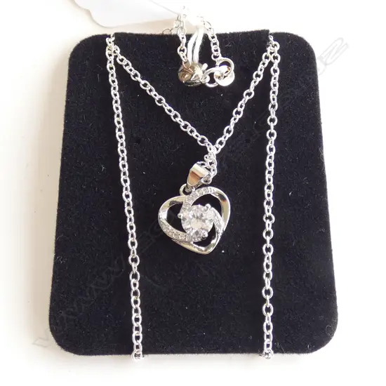 SILVER & CZ PENDANT ON CHAIN