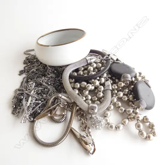 ASST. SILVER TONE COSTUME JEWELLERY & WATCH