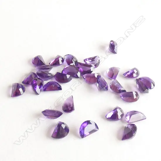 FACETED HALF ROUND AMETHYSTS 