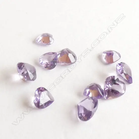 10 HEART SHAPED AMETHYSTS