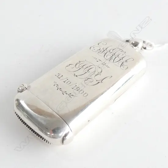 STG SILVER COMBINATION SOVEREIGN CASE & VESTA B'HAM 1899 37 GRAMS