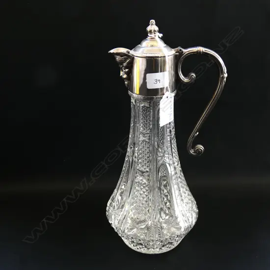 PRESSED GLASS CLARET JUG H.290mm