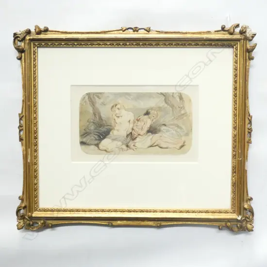 EARLY SKETCH OF TWO MEN TIED TOGETHER- CHALON?...