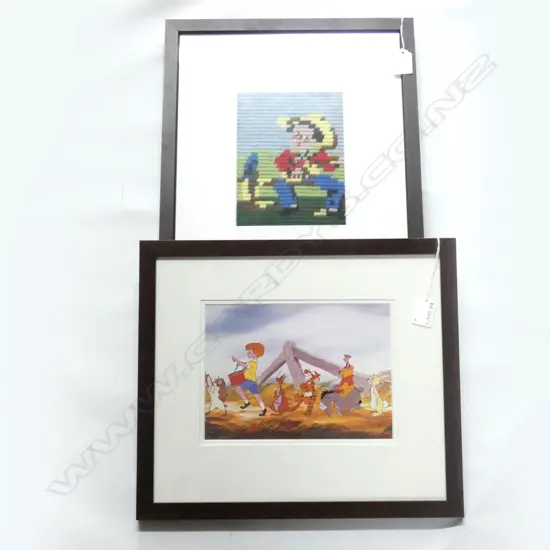 2 PRINTS; WINNIE & THE POH 160x220mm + EMBROIDERED COWBOY