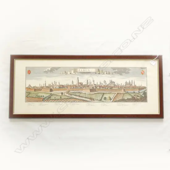 COLOURED LITHOGRAPH OF PADUA, ITALY 235x805mm