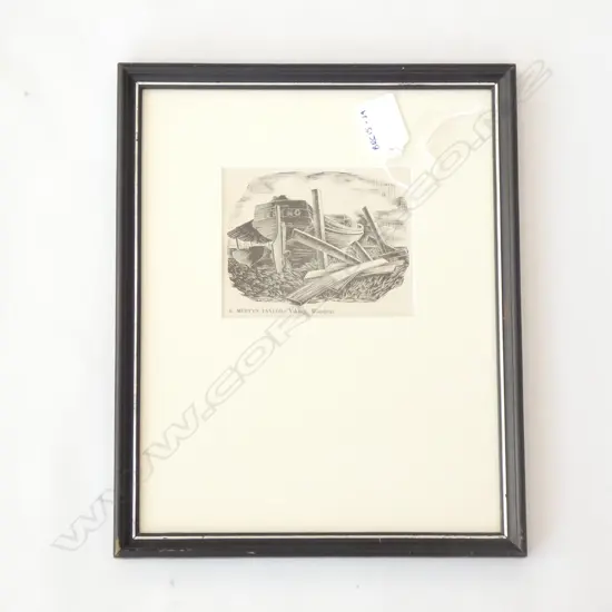 E. MERVYN TAYLOR 'VIKING' FRAMED WOODBLOCK 85 X 105MM