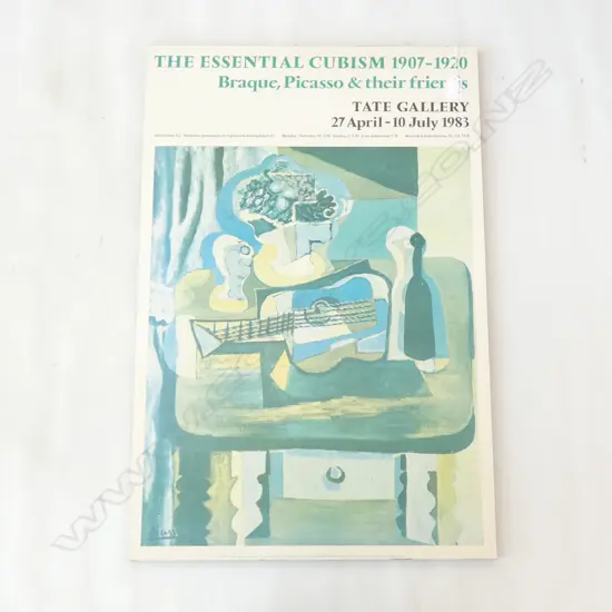TATE GALLERY 'THE ESSENTIAL CUBISM' PICASSO / BRAQUE 1983 EXHIBITION POSTER W. 510 X H. 760MM