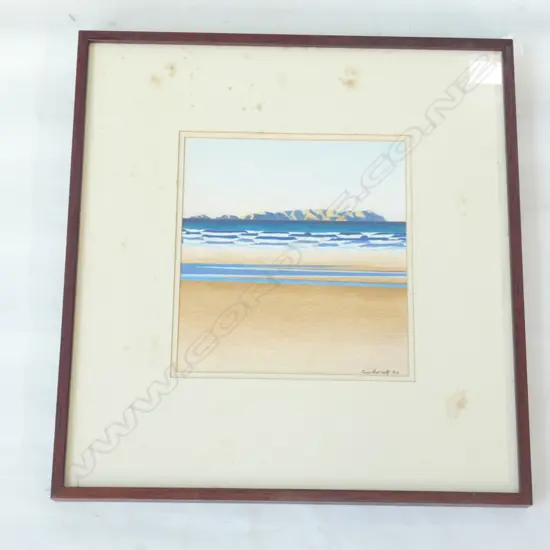TOM BURNETT OCEAN LANDSCAPE OIL STICK '82 265x245mm