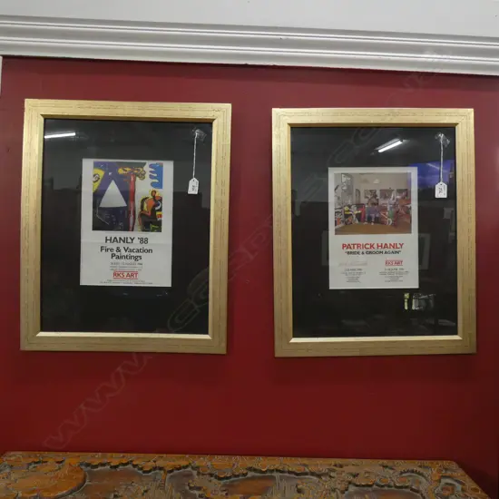 ORIGINAL RKS GALLERY INVITATIONS 'PAT HANLY - BRIDE & GROOM AGAIN' 1991 & '88 'FIRE & VACATION PAINTINGS...
