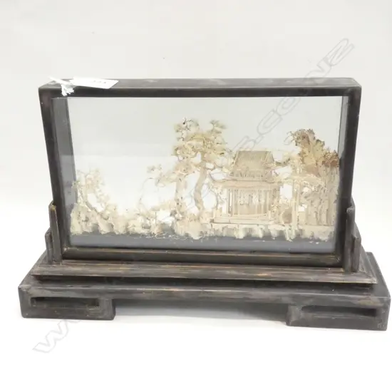 ORIENTAL CORKWOOD FRAMED PICTURE 320 X 210MM