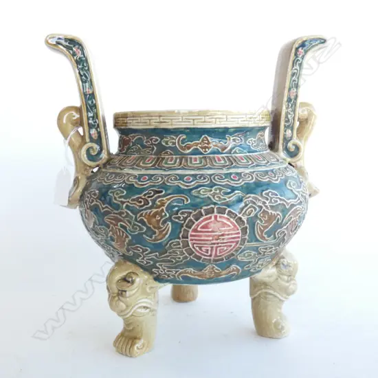 LARGE CERAMIC ORIENTAL INCENSE BURNER H.280mm